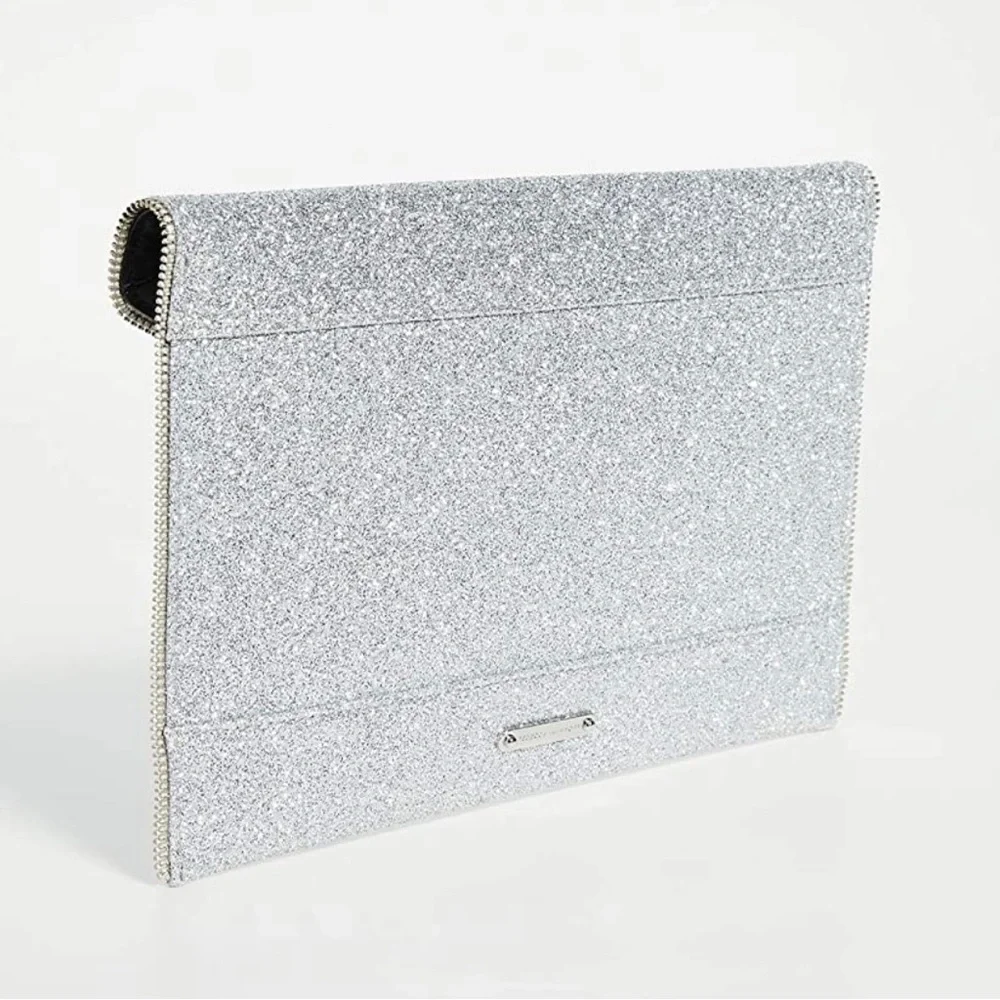 Rebecca Minkoff Silver Glitter Leo Clutch EUC - Picture 4 of 17